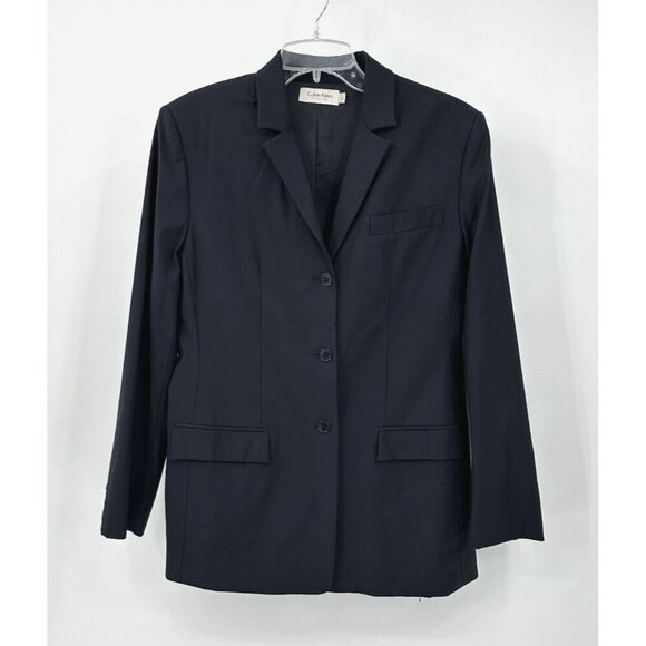 vintage 90s CALVIN KLEIN COLLECTION jacket blazer navy blue made in italy 8